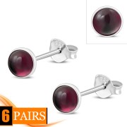 Turquoise Round Sterling Silver Stud Earrings, e440st